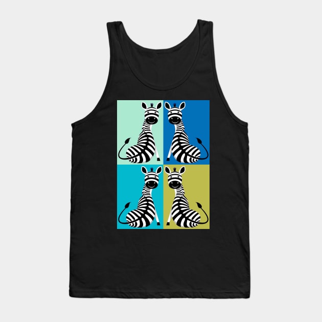 Cool Sitting Zebra Tank Top by JeanGregoryEvans1